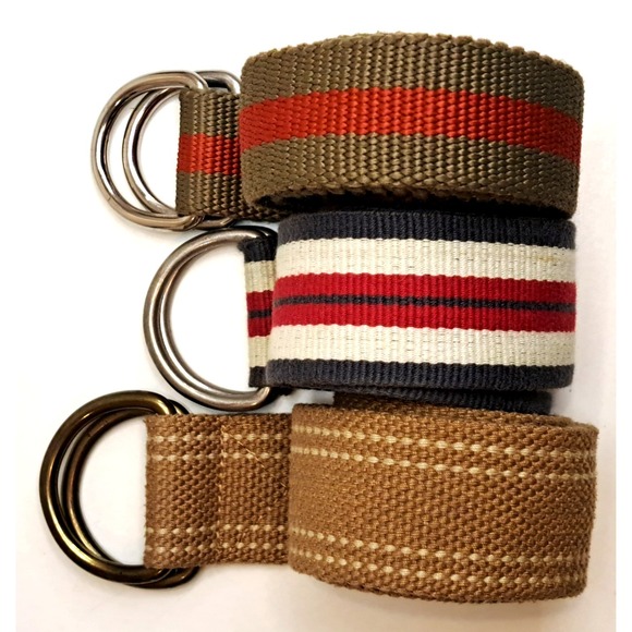 Casual Identity Other - Canvas Belts Lot Of 3 Mens Belt Casual Retro Outdoors Preppy Classic Striped